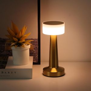 Portable Rechargeable LED Table Lamp 2000mAh Battery <b>USB</b> <b>C</b> Charging Metal Gold Finish for Bedroom Living Room Home Decor - Product Image 4