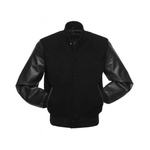 Veste de baseball varsity pour homme en cuir noir de haute qualité, sur mesure, design personnalisé, hiver - Product Image 3