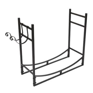 Porte-bûches en fer forgé de 33 pouces, élégant support de rangement pour bois de chauffage pour cheminées, ensembles et accessoires de cheminée XH - Product Image 3