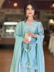 Traditional Dress Solid Color Elegant Women's 3 Pcs Casual Lightweight Salwar Kameez Suit <b>Top</b> Designer <b>Party</b> All Seasons - Product Image 3