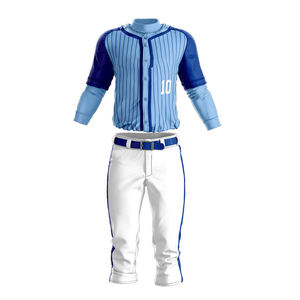 Nouvel ensemble uniforme de baseball cousu de haute qualité, style personnalisé, tenue de sport, ensemble maillot et pantalon rayé pour hommes - Product Image 1