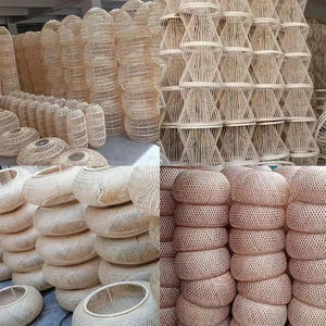 Handmade Rattan Pendant <b>Lamp</b> Bohemian Style Hanging Light Fixture Natural Woven Shade Decorative Ceiling <b>Lamp</b> for Living Room - Product Image 4