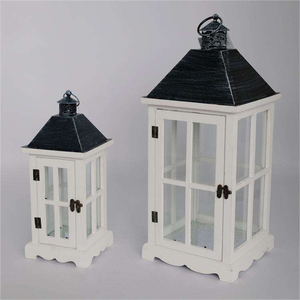 Farol Colgante Grande de Madera y Vidrio, Ecológico, Rústico Vintage, con Impresión Tipográfica, Tamaño Personalizable, Marca Multi-Craft - Product Image 5