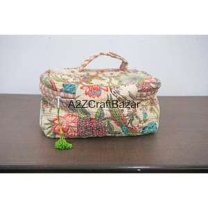 Nouvel Arrivage – Trousse de Toilette et de Maquillage en Coton Pur, Faite Main, Rayée, avec Fermeture Éclair, pour Voyage et Quiltage – Vente en Gros - Product Image 4