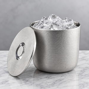 Seau à glace de luxe en acier inoxydable avec couvercle, réutilisable, écologique, antidérapant, accessoire de bar, conteneur à glaçons en métal Alabanza - Product Image 4