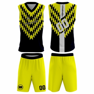 Latest Custom Logo Basketball Uniform Jersey <b>Shorts</b> Set 100% <b>Polyester</b> Quick Dry Breathable V-neck Teamwear Manufacturer OEM ODM - Product Image 1