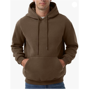High Quality Men's Unisex Winter Fashion Street Wear Hoodies Customized Printed Logo Front Solid Color Heavy Weight <b>Thick</b> <b>Fleece</b> - Product Image 3