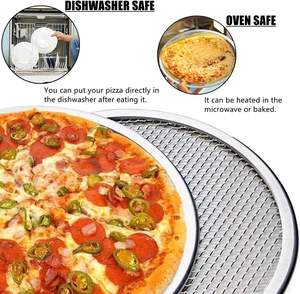 Grille de cuisson ronde pliable en acier inoxydable jetable pour pizza, plateau en maille pour barbecue, idéal pour four - Vente en gros - Product Image 3