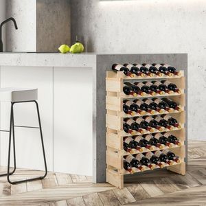 Portabottiglie in Legno Modulare e Impilabile per 36 Bottiglie, Design Anti-Oscillazione - Product Image 1