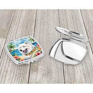 Samoyed Luau <b>Compact</b> Travel Makeup <b>Mirror</b> for Women Foldable Handheld Pocket Decorative <b>Mirror</b> Gift for Girls - Product Image 3