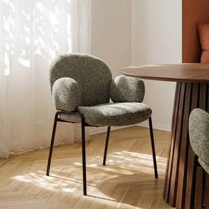Modern Portable Lightweight Upholstered Dining <b>Chair</b> with Metal Legs Fabric for Home Office Apartment Villa & Hotel Use - Product Image 5