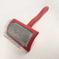 EVERSHARP Brosse démêlante professionnelle en fer rouge à longues dents, grande, écologique, pour toilettage des animaux, facile à utiliser pour chiens et chats