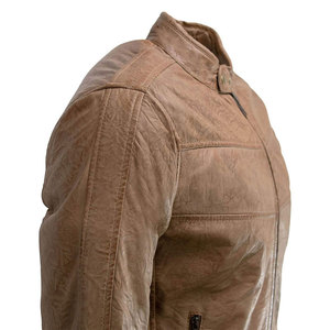 <b>Men's</b> Waterproof Stand Collar Zipper Closure Casual PU Fabric <b>Leather</b> <b>Jacket</b> - Product Image 3