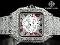 Reloj de Lujo Hip Hop con Diamantes Moissanite de Alta Demanda, Totalmente Cubierto de Piedras, Claridad VVS, Acero Inoxidable, Resistente al Agua, Analógico, Precio de Fábrica
