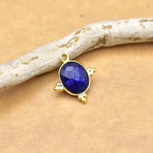 Sapphire Birthstone Pendant Oval Shape Faceted Gemstone Tiny <b>Charm</b> Sterling <b>Silver</b> Bezel Jewelry Three Rawa Stylish Women <b>Charm</b> - Product Image 1