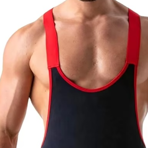 ชุดซิงเกิลเล็ตสำหรับนักมวยปล้ำชาย พิมพ์ลายแบบซับลิเมชั่น ดีไซน์ OEM ระดับมืออาชีพ สีสันสดใส เหมาะสำหรับการฝึกซ้อม - Product Image 3