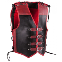 Gilet de moto en cuir unisexe sans manches avec logo personnalisé, faible MOQ, service OEM, haute qualité, best-seller