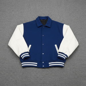 Hot Selling 100% <b>Wool</b> Varsity Baseball Men's Winter Jacket Canvas Waterproof Breathable Hooded Custom Embroidered Patchwork - Product Image 4