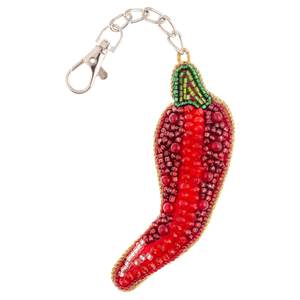 Handmade Seed Bead <b>Keychain</b> With Colorful Embroidery Pattern Stylish Beaded <b>Keychain</b> Made With Detailed Seed Bead Work - Product Image 1