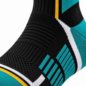 Athletic Crew <b>Socks</b> Men's Geometric Pattern Breathable Knitted <b>Sport</b> <b>Socks</b> Black Teal <b>White</b> Yellow Summer - Product Image 6