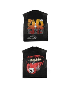 Conjunto Casual de Verano de 2 Piezas para Hombre, Estilo Urbano, con Logotipo Personalizado, Camiseta sin Mangas con Estampado de Estrellas, Pantalones Cortos, Tallas Grandes, Térmico - Product Image 3