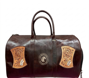 Striped <b>Canvas</b> Travel Duffle <b>Bag</b> Leather Handle Gym Sports Overnight Weekender Carry On Luggage <b>Large</b> Capacity Duffel - Product Image 1