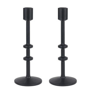 Candelabros de Hierro Forjado con Recubrimiento Negro para Velas Cónicas, Decoración de Mesa para Eventos y Fiestas, 22 mm - Product Image 1