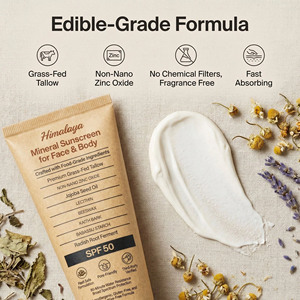 OEM Natural Grass-Fed Tallow Mineral Sunscreen SPF 50 Zinc Oxide Physical Sunblock <strong>Face</strong> Body Waterproof <strong>Sun</strong> <strong>Cream</strong> - Product Image 2