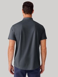 Polo à manches courtes pour homme, couleur unie, respirant, en piqué tricoté, vêtement décontracté - Product Image 5