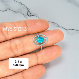 แหวนเงินแท้ 925 ประดับพลอยสีฟ้าคราม น้ำหนักเบา ราคาดีที่สุด - Product Image 1