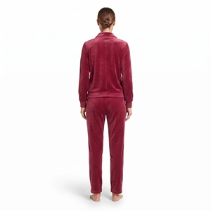 Ensemble de survêtement en velours pour femme, coupe classique, deux pièces, veste zippée intégrale et pantalon assorti, vêtements d'hiver décontractés, personnalisable - Product Image 4