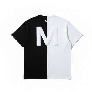 เสื้อยืดพิมพ์ลายพัฟฟ์ GSM สูง คอเต่า ทรงโอเวอร์ไซส์ สำหรับผู้ชาย เนื้อผ้านุ่ม ระบายอากาศได้ดี ผ้าฝ้าย โลโก้แบบ 3 มิติ สไตล์สตรีทแฟชั่น - Product Image 4