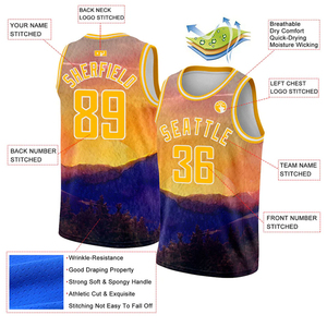 Maillot de basket-ball d'équipe personnalisé, maille respirante, séchage rapide, sans manches, OEM, vente en gros, uniforme sportif - Product Image 5
