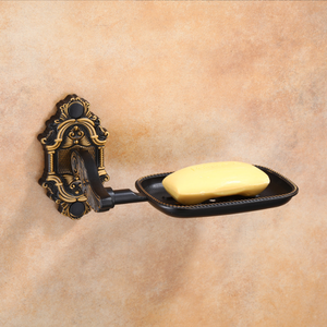 Jabonera de Aleación de Aluminio Negro Mate, Estilo Europeo, Moderna y Vintage, de Doble Uso, para Baños Contemporáneos - Product Image 1