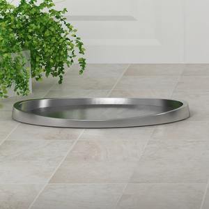 Bandeja Organizadora Ovalada Estrecha de Metal Contemporánea para Accesorios de Escritorio y Artículos de Aseo para Huéspedes - Product Image 4