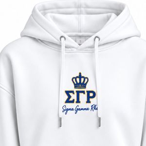 เสื้อฮู้ดครอปสีขาว Sigma Gamma Rho สำหรับผู้หญิง ลายกราฟิกพิเศษสำหรับกลุ่มพี่น้อง สถาบันพัฒนาผู้หญิงกรีก แขนยาว สไตล์ลำลอง แฟชั่นเสื้อผ้า - Product Image 6
