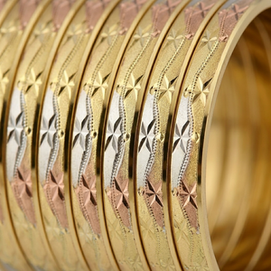 ORO-Z Ethnic Multi-Color Three Tone Plated Alloy Stylish Designer <b>Bangles</b> for Women Daily & Party Wear Fashion Jewelry - Product Image 4