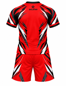 Custom Sublimation Rugby Uniform Set Red <b>Black</b> <b>White</b> Sports Jersey <b>and</b> Shorts OEM Team Rugby Wear Manufacturer - Product Image 4