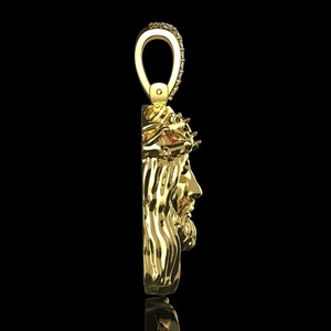 Moissanite Jesus <b>Face</b> Pendant in 925 Silver 14K Gold Plated Faith That Shines Forever Hip Hop Round Cut Diamond Pendent - Product Image 2