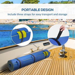 Tapis aquatique flottant bleu en forme de nénuphar de 9 x 6 pieds pour 2 adultes, idéal pour lac, piscine, océan, plage, bateau, matelas aquatique. - Product Image 5
