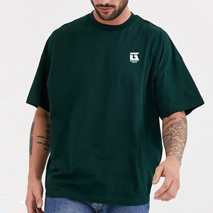 T-shirt long et ample pour homme, de haute qualité, à manches courtes, avec encolure étendue, en coton écologique et à séchage rapide - Product Image 3