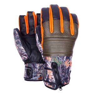 Gants de snowboard imperméables à doigts séparés, camouflage, polyuréthane, bordure orange, fermeture à cordon, unisexe, pour l'extérieur, hiver - Product Image 5