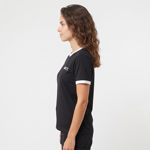 Camiseta de Algodón con Cuello Redondo y Logo Personalizado para Mujer, Corte Regular, Manga Corta, Ligera, Informal, para Verano - Product Image 4