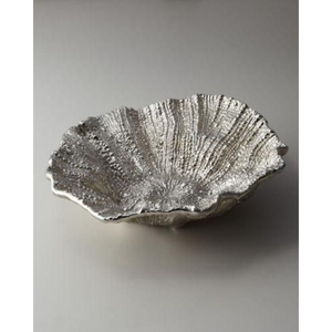 Bol de service de qualité supérieure en métal blanc et doré avec intérieur plaqué or, bols décoratifs faits à la main pour les fêtes - Product Image 3