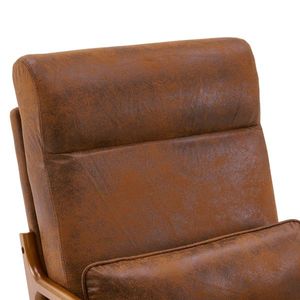 Schienale alto bracciolo e schienale in legno massello per interni per il tempo libero arancione con struttura in ferro e panno per soggiorno - Product Image 6