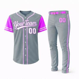 Uniforme de Béisbol y Sóftbol Personalizado al por Mayor, Impresión a Color, Pantalón y Camiseta, Tallas Grandes para Adultos, Manga Corta, Transpirable, 100% - Product Image 6