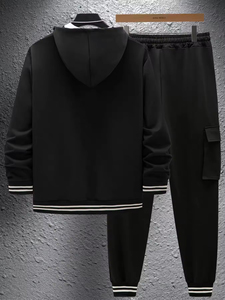 Durable 100% Cotton Comfortable Men <b>Tracksuit</b> Regular Fit Winter Casual Solid Breathable Lightweight Apparel Customized Design - Product Image 3