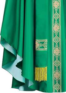 Túnica Sacerdotal Verde para Iglesia con Diseños Personalizados, Tallas Grandes, Holgada, Transpirable y Personalizable - Product Image 2