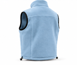 Gilet polaire bleu clair pour homme, le plus vendu, zippé, col montant, sans manches, coupe-vent sportif pour l'hiver, vêtement d'extérieur OEM - Product Image 6