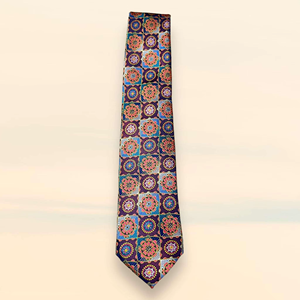 Corbata artística con mosaico floral para hombre, corbata de moda de lujo de primera calidad, colorida, para bodas, banquetes y negocios, para el novio - Product Image 1